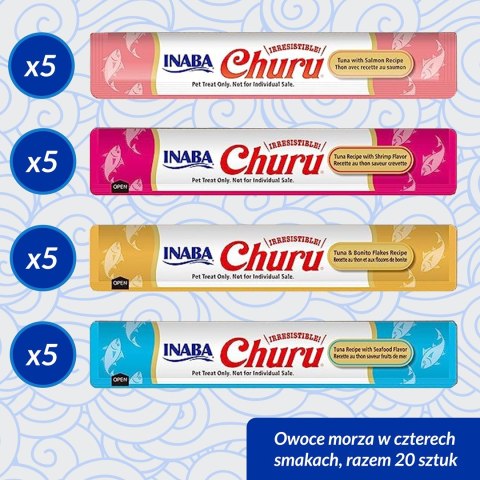 INABA CHURU Varietes Owoce morza -przysmak dla kota 20x14 g INABA CHURU Varietes Owoce morza -przysmak dla kota 20x14 g