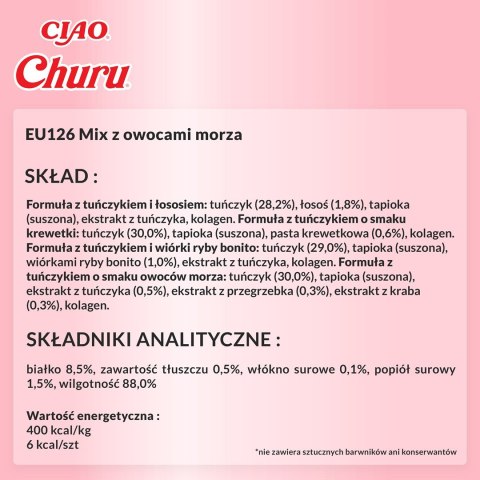 INABA CHURU Varietes Owoce morza -przysmak dla kota 20x14 g INABA CHURU Varietes Owoce morza -przysmak dla kota 20x14 g