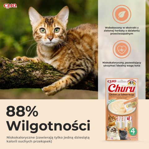 INABA Churu Kurczak z łososiem - przysmak dla kota - 4x14 g INABA Churu Kurczak z łososiem - przysmak dla kota - 4x14 g