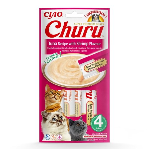 INABA Churu Tuńczyk z krewetkami - przysmak dla kota - 4x14 g INABA Churu Tuńczyk z krewetkami - przysmak dla kota - 4x14 g