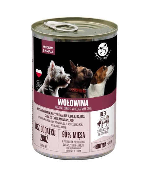 PETREPUBLIC Zestaw Wołowina 3+1 GRATIS - Karma mokra dla psa - 400g PETREPUBLIC Zestaw Wołowina 3+1 GRATIS - Karma mokra dla psa - 400g