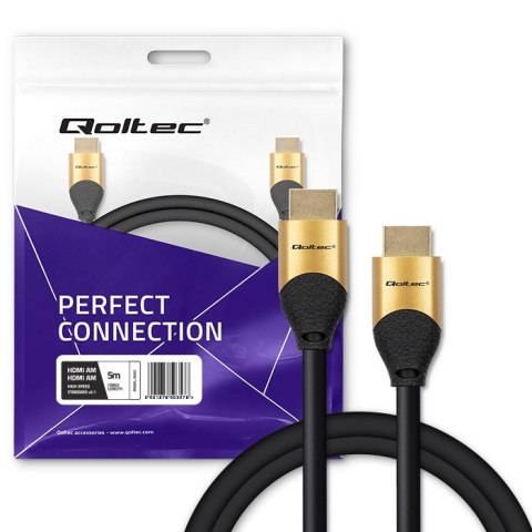 QOLTEC KABEL HDMI V2.1 ULTRA HIGH SPEED 8K | 60HZ | 26AWG | GOLD | 5M QOLTEC KABEL HDMI V2.1 ULTRA HIGH SPEED 8K | 60HZ | 26AWG | GOLD | 5M