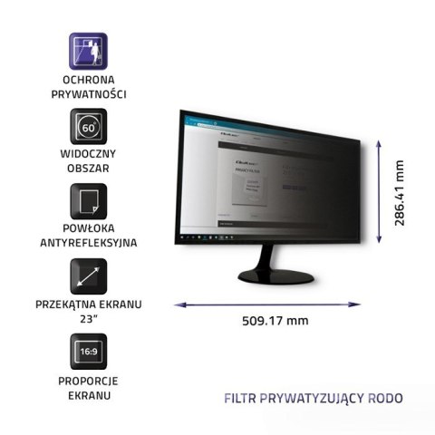 Filtr prywatyzujący Rodo Qoltec 51057 Filtr prywatyzujący Rodo Qoltec 51057