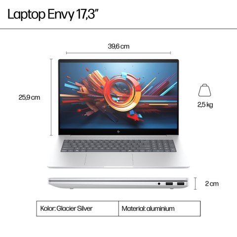 HP ENVY 17-da0003nw Ultra 7 155H 17,3"FHD Touch AG IPS 300nits 32GB DDR5 SSD1TB Intel Arc 5MP W11Pro 2Y Glacier Silver HP ENVY 17-da0003nw Ultra 7 155H 17,3"FHD Touch AG IPS 300nits 32GB DDR5 SSD1TB Intel Arc 5MP W11Pro 2Y Glacier Silver