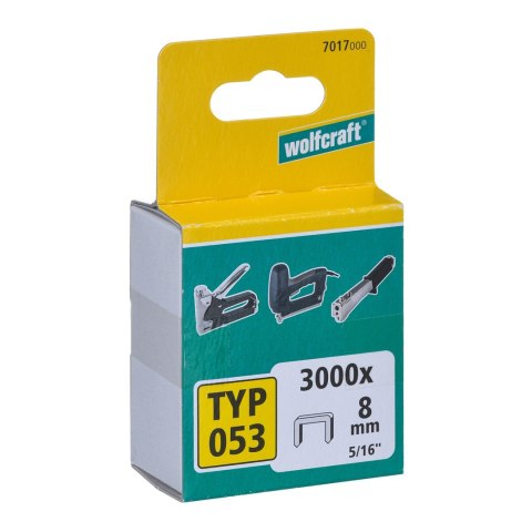 Zszywki szerokie Wolfcraft Typ 053/8 stal (3000szt) Zszywki szerokie Wolfcraft Typ 053/8 stal (3000szt)