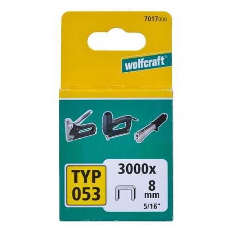 Zszywki szerokie Wolfcraft Typ 053/8 stal (3000szt) Zszywki szerokie Wolfcraft Typ 053/8 stal (3000szt)