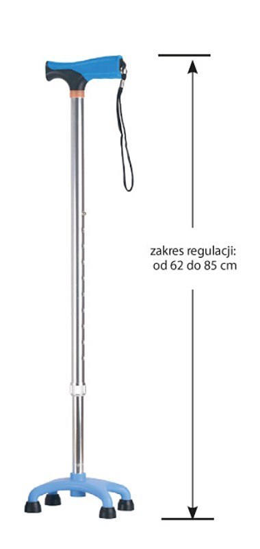 Laska - czwórnóg z miękkim uchwytem - niebieski AR-017 Laska - czwórnóg z miękkim uchwytem - niebieski AR-017