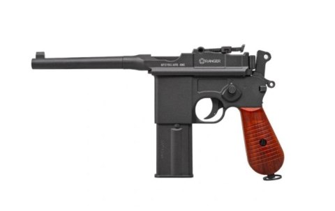 Pistolet wiatrówka RANGER M712 Broomhandle FULL AUTO BLOWBACK k.4,5BBs 19-strzał. KWC Pistolet wiatrówka RANGER M712 Broomhandle FULL AUTO BLOWBACK k.4,5BBs 19-strzał. KWC