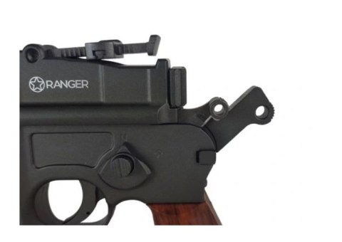 Pistolet wiatrówka RANGER M712 Broomhandle FULL AUTO BLOWBACK k.4,5BBs 19-strzał. KWC Pistolet wiatrówka RANGER M712 Broomhandle FULL AUTO BLOWBACK k.4,5BBs 19-strzał. KWC