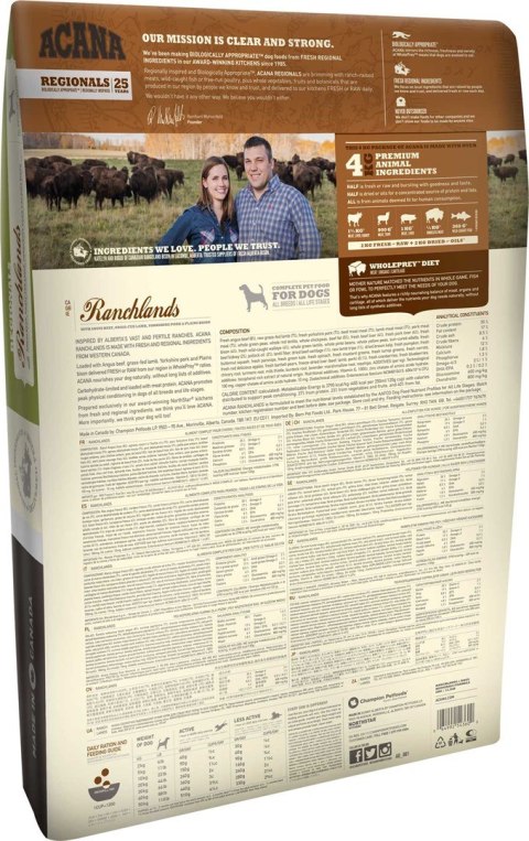 ACANA Ranchlands Dog 11,4kg (WYPRZEDAŻ) ACANA Ranchlands Dog 11,4kg (WYPRZEDAŻ)