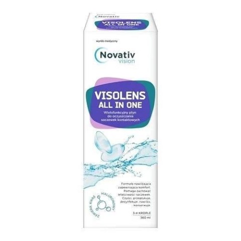 Novativ vision Visolens all in one Wielofunkcyjny płyn do oczyszczania soczewek kontaktowych 360 ml Novativ vision Visolens all in one Wielofunkcyjny płyn do oczyszczania soczewek kontaktowych 360 ml