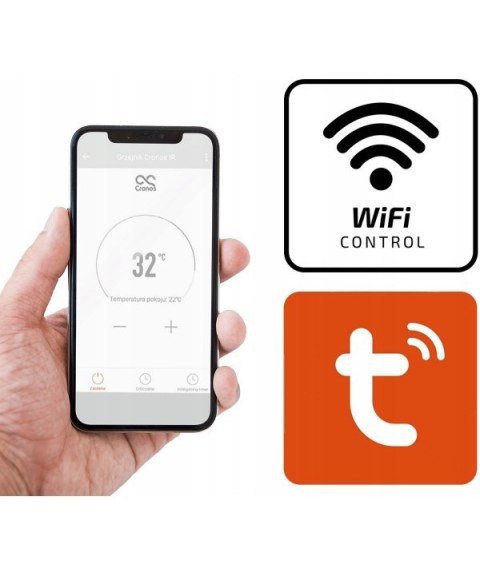 Promiennik podczerwieni Cronos Titanium CR-500TWP 450W z WiFi i pilotem biały Promiennik podczerwieni Cronos Titanium CR-500TWP 450W z WiFi i pilotem biały