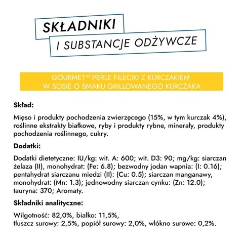 GOURMET Perle Gravy Delight Fileciki w smakowitym sosie - wołowina i kurczak - 4x85g GOURMET Perle Gravy Delight Fileciki w smakowitym sosie - wołowina i kurczak - 4x85g
