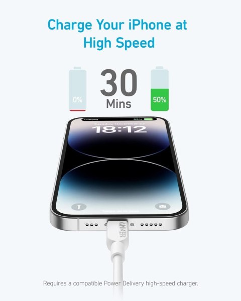 Kabel Anker 240W USB-C do USB-C 0.9m biały Kabel Anker 240W USB-C do USB-C 0.9m biały