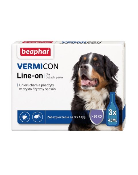 BEAPHAR VERMIcon Line-on Dog L - krople przeciw pasożytom dla psa - 3x 4,5ml BEAPHAR VERMIcon Line-on Dog L - krople przeciw pasożytom dla psa - 3x 4,5ml