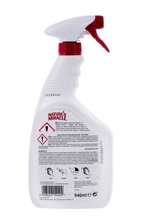 Natures Miracle DOG Remover i Odplamiacz 946ml Natures Miracle DOG Remover i Odplamiacz 946ml