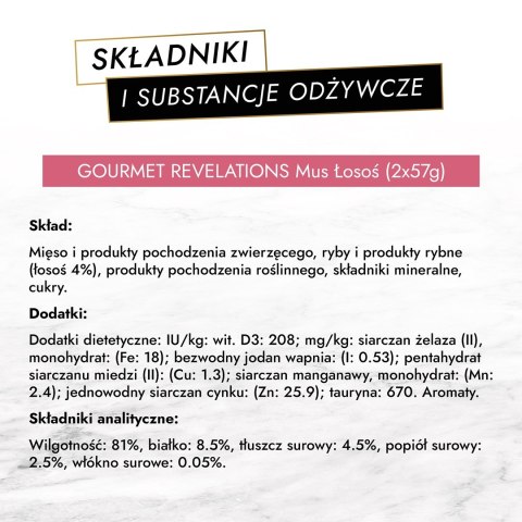 PURINA Gourmet Revelations Łosoś - mokra karma dla kota - 2x57 g PURINA Gourmet Revelations Łosoś - mokra karma dla kota - 2x57 g