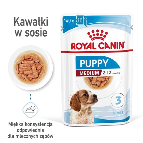 ROYAL CANIN SHN Medium Puppy w sosie - mokra karma dla szczeniąt - 10X140g ROYAL CANIN SHN Medium Puppy w sosie - mokra karma dla szczeniąt - 10X140g
