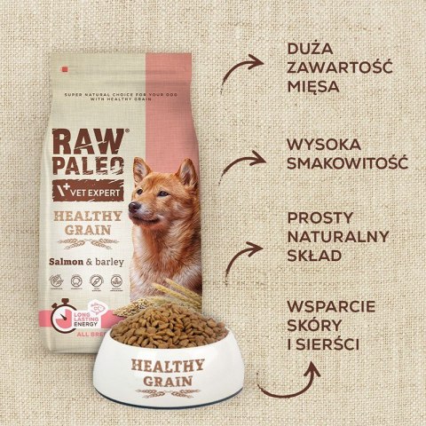 VetExpert Raw Paleo Healthy Grain Salmon&Barley Adult - Karma sucha dla psów - 2kg VetExpert Raw Paleo Healthy Grain Salmon&Barley Adult - Karma sucha dla psów - 2kg