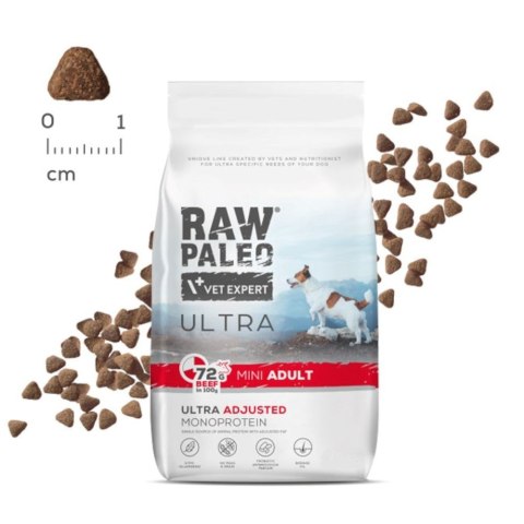 VetExpert Raw Paleo Ultra Beef Mini Adult - Karma sucha dla psów - 8kg VetExpert Raw Paleo Ultra Beef Mini Adult - Karma sucha dla psów - 8kg