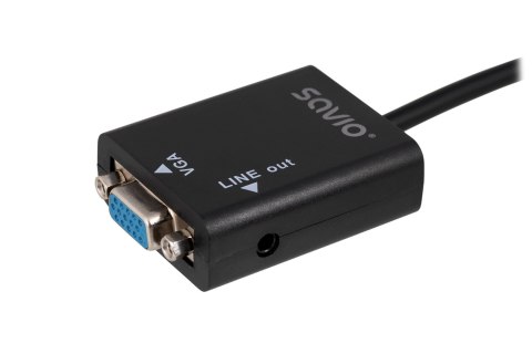 Adapter SAVIO cl-23 (HDMI M - D-Sub (VGA) F; 0,20m; kolor czarny) Adapter SAVIO cl-23 (HDMI M - D-Sub (VGA) F; 0,20m; kolor czarny)