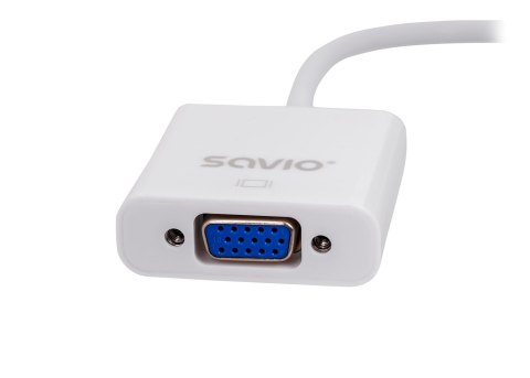 Adapter SAVIO cl-27 (HDMI M - D-Sub (VGA) F; 0,10m; kolor biały) Adapter SAVIO cl-27 (HDMI M - D-Sub (VGA) F; 0,10m; kolor biały)