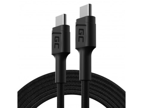 GREEN CELL KABEL KABGC29 GC POWERSTREAM USB-C - USB-C 200CM, POWER DELIVERY 60W, ULTRA CHARGE, QC 3.0 GREEN CELL KABEL KABGC29 GC POWERSTREAM USB-C - USB-C 200CM, POWER DELIVERY 60W, ULTRA CHARGE, QC 3.0