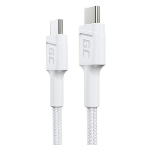 GREEN CELL KABEL KABGC31W GC POWERSTREAM USB-C - USB-C 30CM, POWER DELIVERY 60W, ULTRA CHARGE, QC 3.0, BIAŁY GREEN CELL KABEL KABGC31W GC POWERSTREAM USB-C - USB-C 30CM, POWER DELIVERY 60W, ULTRA CHARGE, QC 3.0, BIAŁY