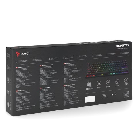 SAVIO KLAWIATURA MECHANICZNA RGB OUTEMU RED TEMPEST X2 SAVIO KLAWIATURA MECHANICZNA RGB OUTEMU RED TEMPEST X2