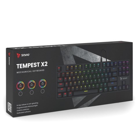 SAVIO KLAWIATURA MECHANICZNA RGB OUTEMU RED TEMPEST X2 SAVIO KLAWIATURA MECHANICZNA RGB OUTEMU RED TEMPEST X2
