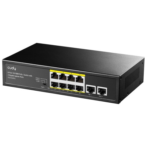 Switch CUDY FS1010PG 8-Port 10/100M PoE+ 120W 2xGbE Uplink Switch CUDY FS1010PG 8-Port 10/100M PoE+ 120W 2xGbE Uplink