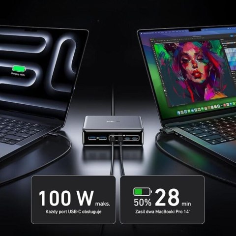 Ładowarka wieloportowa Anker Prime GaN 2x USB-A 4x USB-C PD 200W Czarna Ładowarka wieloportowa Anker Prime GaN 2x USB-A 4x USB-C PD 200W Czarna