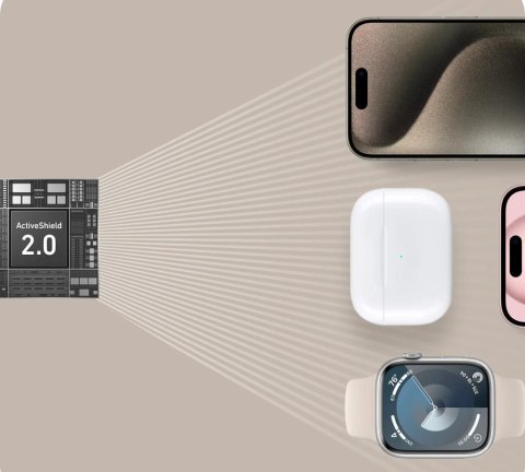 Stacja magnetyczna pozioma MagGo 15W 3-in-1 Biała Stacja magnetyczna pozioma MagGo 15W 3-in-1 Biała