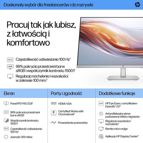 MONITOR HP LED IPS 23,8" 524sh (94C19E9) 100Hz MONITOR HP LED IPS 23,8" 524sh (94C19E9) 100Hz
