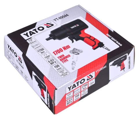 Klucz pneumatyczny 1/2" 1700Nm YATO YT-09544 Klucz pneumatyczny 1/2" 1700Nm YATO YT-09544