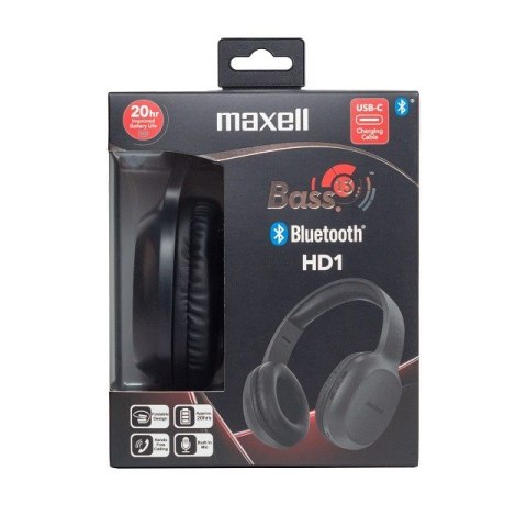 MAXELL Słuchawki bezprzewodowe Bluetooth HD1 BASS USB-C MAXELL Słuchawki bezprzewodowe Bluetooth HD1 BASS USB-C
