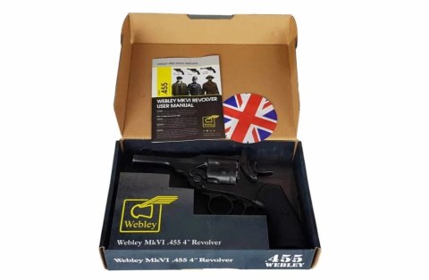 Rewolwer WEBLEY MKVI .455 Police kal.5,5 mm Diabolo łuski 6-strzał. lufa 4" CO2 Battlefield Ekp do17J Rewolwer WEBLEY MKVI .455 Police kal.5,5 mm Diabolo łuski 6-strzał. lufa 4" CO2 Battlefield Ekp do17J