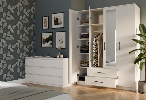 SZAFA ROMANA 160X205 BIAŁA Z LUSTREM SZAFA ROMANA 160X205 BIAŁA Z LUSTREM