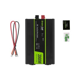 GREEN CELL PRZETWORNICA INV11 12V-230V 2000W/4000W CZYSTA SINUSOIDA (WYPRZEDAŻ)