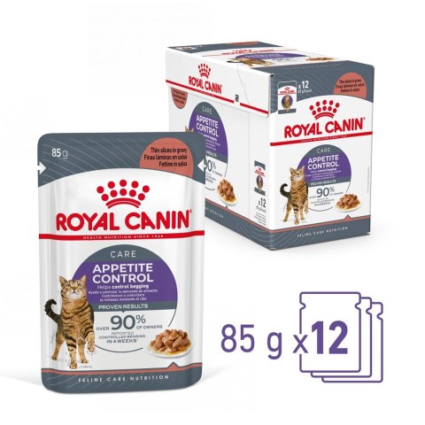 ROYAL CANIN FCN Appetite Control w sosie - mokra karma dla kota dorosłego - 12x85g ROYAL CANIN FCN Appetite Control w sosie - mokra karma dla kota dorosłego - 12x85g