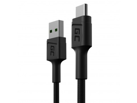 GREEN CELL KABEL KABGC25 GC POWERSTREAM USB-A - USB-C 30CM, SZYBKIE ŁADOWANIE ULTRA CHARGE, QC 3.0 GREEN CELL KABEL KABGC25 GC POWERSTREAM USB-A - USB-C 30CM, SZYBKIE ŁADOWANIE ULTRA CHARGE, QC 3.0