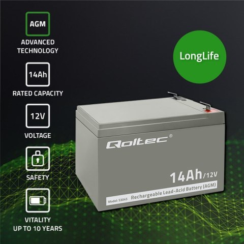 Akumulator bezobsługowy Qoltec 53045 Akumulator bezobsługowy Qoltec 53045