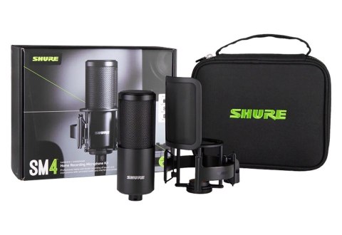Shure SM4-K-KIT - Mikrofon pojemnościowy, zewnętrznie polaryzowany, uchwyt, popfiltr, etui Shure SM4-K-KIT - Mikrofon pojemnościowy, zewnętrznie polaryzowany, uchwyt, popfiltr, etui