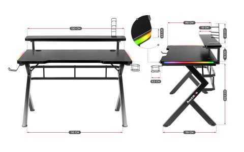 Biurko gamingowe Huzaro Hero 5.0 RGB (WYPRZEDAŻ) Biurko gamingowe Huzaro Hero 5.0 RGB (WYPRZEDAŻ)