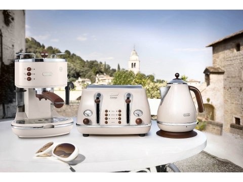 Ekspres ciśnieniowy automatyczny, kolbowy DeLonghi Icona Vintage ECOV311.BG (1100W; kolor beżowy) Ekspres ciśnieniowy automatyczny, kolbowy DeLonghi Icona Vintage ECOV311.BG (1100W; kolor beżowy)