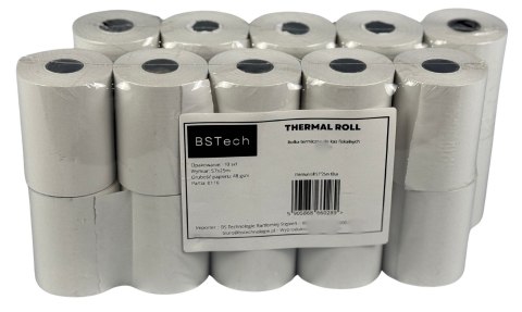 BSTech Papier, rolka termiczna do kas fiskalnych 57x25m 10 sztuk BSTech Papier, rolka termiczna do kas fiskalnych 57x25m 10 sztuk