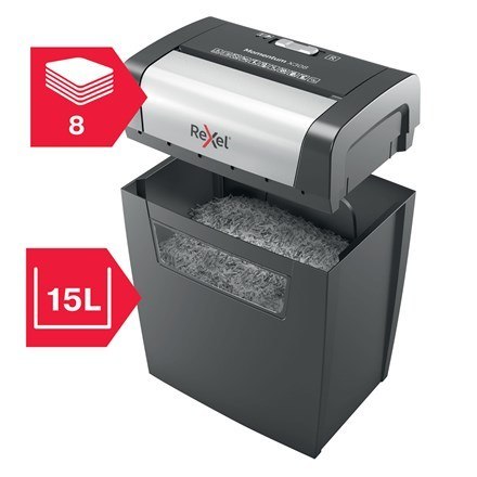 Niszczarka Rexel Momentum X308, 8 kartek, 15 l kosz Niszczarka Rexel Momentum X308, 8 kartek, 15 l kosz