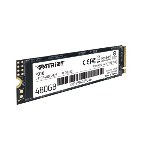 SSD Patriot P310 480GB M.2 2280 PCIe NVMe 4.0 x4 TLC SSD Patriot P310 480GB M.2 2280 PCIe NVMe 4.0 x4 TLC