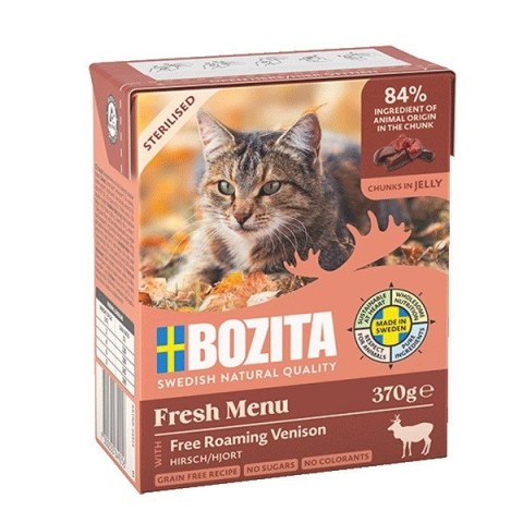 BOZITA Sterylised - Dziczyzna, kawałki w galarecie - mokra karma dla kota - 370g BOZITA Sterylised - Dziczyzna, kawałki w galarecie - mokra karma dla kota - 370g