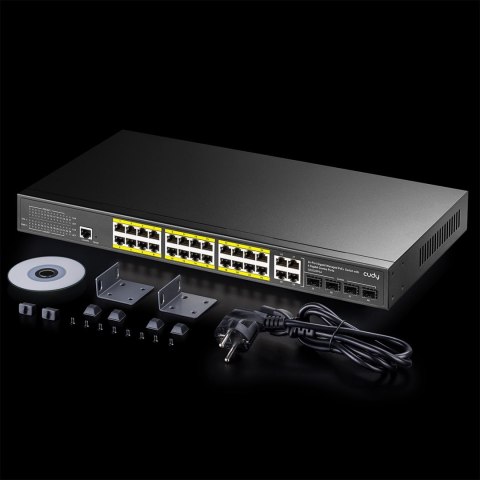 Switch CUDY GS2028PS4-400W 24-Port Gigabit L2 Managed PoE+ 400W 4x Gigabit Combo Ports Switch CUDY GS2028PS4-400W 24-Port Gigabit L2 Managed PoE+ 400W 4x Gigabit Combo Ports